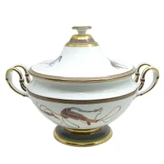 【栄】エルメス シュバルドリアン スープチュリーン 陶器 馬 ホワイト/金塗り 鍋 食器 インテリア 小物 その他 本体のみのサムネイル