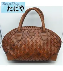 IBIZA イビザ ハンドバッグ ブラウン 編み込み レザー