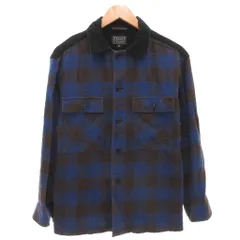 ブルーワーク BLUE WORK シャツジャケット 切替 チェック コーデュロイ S 青 ブルー /AEのサムネイル