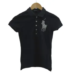 ラルフローレン RALPH LAUREN ポロシャツ 半袖 ロゴ ビッグポニー ビーズ S 紺 ネイビー /XZ ■GY99