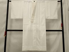 □E6616□本麻□小千谷ちぢみ 白 紋紗 単衣 長襦袢□丈133 裄61 - メルカリ