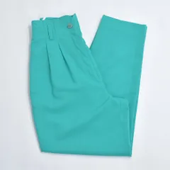 80s〜90s GRAN JOUE デザイン アトリエ ジョイ 2タック ハイウエスト スラックス 裏地付き パンツ ターコイズ ジャパンヴィンテージ ビンテージ 古着 レディースW67cm