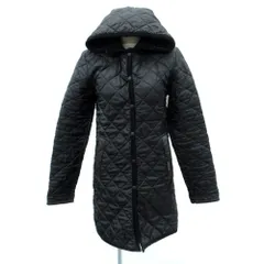 ラベンハム LAVENHAM キルティングコート ミドル丈 フード付き 6 黒 ブラック /HO12■GY61