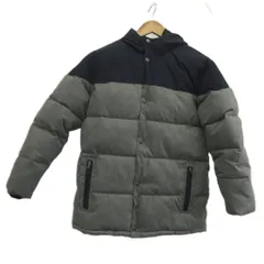 ギャップキッズ GAP KIDS ジャケット 中綿 160cm グレー 紺 ネイビー 上着 フード付き 切り替えデザイン 長袖 /KK ■ECC002
