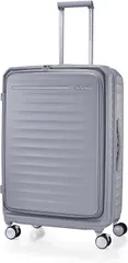 【UC008】中古品 [ アメリカンツーリスター ] スーツケース キャリーケース フロンテック FRONTEC スピナー75 Lサイズ 1週間以上 大型 ブックオープニング エキスパンダブル 軽量 大容量 ブレーキ付き  クールグレーのサムネイル