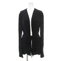 ダナキャラン DONNA KARAN カーディガン 黒 ブラック 無地 Vネック 長袖 ウエストタイ /SC ■ECF003のサムネイル