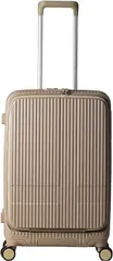 【UC010】新古品【目立つ傷等なし】[イノベーター] INV155 MIDDLE スーツケース Mサイズ フロントオープン 55L  3.9kg カフェラテのサムネイル