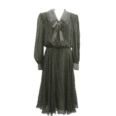 キミジマ KIMIJIMA ワンピース ロング丈 絹 シルク 11 グレー ドット柄 シースルー セーラーカラー 長袖 /MD ■GY99のサムネイル