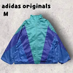 K adidas originals アディダス オリジナルス 80s~90s ヴィンテージ トレフォイルロゴ ナイロンジャケット マルチカラー M