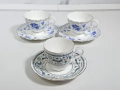 NARUMI ナルミ カップ＆ソーサー 3客セット ソラリア / 青い鳥・魚デザイン