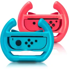 【特価セール】Elnicec【Switch/Switch 有機ELモデル対応】Joy-Conハンドル 2個セット For マリオカート8 デラックス Switch ジョイコンハンドル ジョイコングリップ Switch/Switch OLED 対応 装着簡単 手