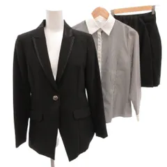 DECORA PINKY'S 4点セット セットアップ フォーマル テーラードジャケット シャツ スカート ネクタイ 165 黒 ブラック グレー /FF