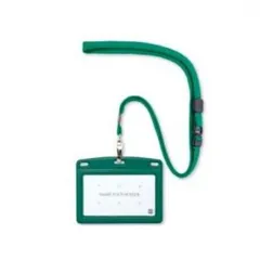 オープン工業 吊り下げ名札 レザ調ヨコ名刺 1枚 緑 N-123P-GN