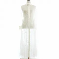 ザラ ZARA タグ付き シースルーワンピース ロング 長袖 水玉 白 ホワイト XS