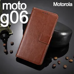 moto g06 手帳型 ブラウン スマホケースのサムネイル