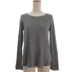 ブルーレーベルクレストブリッジ BLUE LABEL CRESTBRIDGE ニット カットソー 長袖 チェック ロゴ刺繍 グレー 38 M位 ■ECT