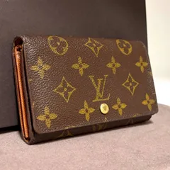 a19 ポルト モネ ビエ トレゾール　ポルトフォイユ トレゾール　インターナショナル 旧型　Louis Vuitton ルイ ヴィトン　2つ 折り　二つ折り　フラップ ボタン 式　財布　コンパクト　ミニ ウォレット　モノグラム