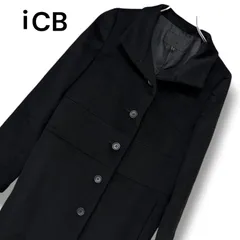 iCB アイシービー ブラック レディース アウター 長袖 ジャケット ロングコート スタンドカラーボタン【9号サイズ】Mサイズ相当 0001475OCのサムネイル