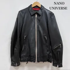 ナノユニバース シングル レザー ジャケット ライダース 革ジャン ダブルジップ 羊革 ラムレザー メンズ S ISItems【USED】【古着】【中古】50157904