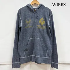 アヴィレックス ミリタリー フルジップ パーカー ワッフル プリント フーディー メンズ XL ISItems【USED】【古着】【中古】50157907