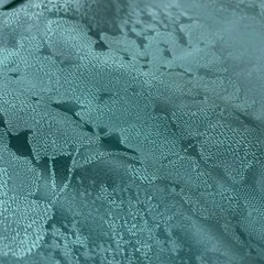 付下げ 無地付下げ 美しい風景の織出し 青緑 着物 正絹 一つ紋 X-635