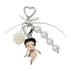 Betty Boop　ベティちゃん　キーホルダー　パール　ハート　ベティブープ　バッグチャーム　キーチャーム　スクバキーホルダー　じゃらじゃらキーホルダー　バッグアクセサリー　可愛い　アメコミ　キャラクター　平成　レトロ　ギフト　プレゼント　海外製品　雑貨のサムネイル