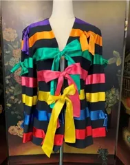 MOSCHINO COUTURE 　モスキーノ クチュール　ヴィンテージ　リボン　ストライプ　ジャケット　トップスのサムネイル