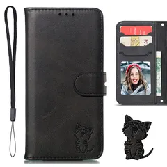 【新品】 iPhone15 ケース 手帳型 アイフォン15 ケース 携帯ケース iPhone15 case スマホケース 携帯カバー ストラップ付き カード収納 ベルトマグネット スタンド機能 かわいい 笑顔猫 耐衝撃 全面保護 (iPhone 15 6. 1