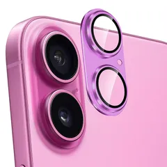 【新品】 Kakuki for iPhone16/iPhone16 Plus カメラフィルム アルミ合金製＋AR高透過率強化ガラス アイフォン16プラス/ アイフォン16 一体型レンズ保護フィルム 耐衝撃 露出オーバー防止 アルミ合金 カメラカバー(ピンク 0