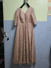 ピンク スパンコール ロング ONE PIECE パーティー ドレス