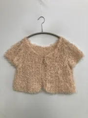 clear クリア カーディガン/ボレロ M ベージュ フェイクファー 無地 ショート丈 半袖