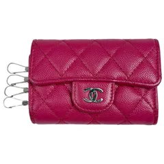 シャネル CHANEL ココマーク 4連 キーケース マトラッセ キーケース キャビアスキン ピンク レディース 【中古】