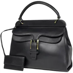 グッチ GUCCI ロゴ ハンドバッグ レザー ブラック 101676 レディース 【中古】