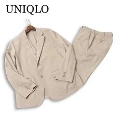 UNIQLO ユニクロ 【感動ジャケット&パンツ】 春夏★ ライト ストレッチ セットアップ スーツ Sz.L/79cm メンズ ベージュ