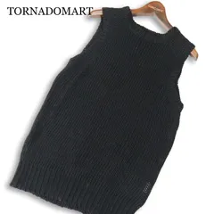 Y2K 00s★ TORNADOMART トルネードマート 通年★ プルオーバー コットン ニット ベスト Sz.F メンズ 黒のサムネイル