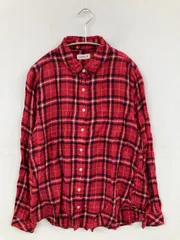 LEPSIM LOWRYS FARM シャツ/ブラウス M レッド コットン チェック柄 ミドル丈 長袖 レギュラーカラー