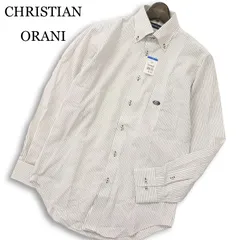 【新品 未使用】 CHRISTIAN ORANI クリスチャンオラーニ 通年★ 長袖 形態安定 ストライプ BD ワイシャツ Sz.M-84 メンズ