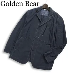 Golden Bear ゴールデンベア 通年★ メッシュ ストライプ ボタンダウン  テーラード ジャケット Sz.L メンズのサムネイル