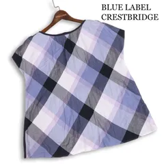 BLUE LABEL CRESTBRIDGE ブルーレーベル クレストブリッジ 春夏★ 半袖 チェック切替 ブラウス トップス Sz.38 レディース