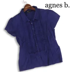agnes b. アニエスベー 春夏★ 半袖 インド綿 フリル パフスリーブ ブラウス シャツ Sz.38 レディースのサムネイル