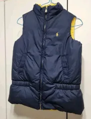 ポロラルフローレン ネイビ―/イエロー リバーシブル ダウン ベスト