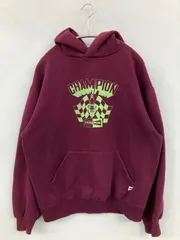 RUSSELL ATHLETIC ラッセルアスレティック パーカー M パープル コットン 裏起毛 前面プリント ブランドロゴ プルオーバー 長袖