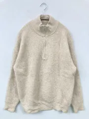 UNIQLO ユニクロ ニット/セーター L ベージュ ウール・ニット ナイロン 無地 ミドル丈 長袖 タートルネック/ハイネック