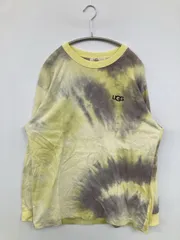 UGG アグ Tシャツ/カットソー L イエロー ブランドロゴ その他総柄 長袖 クルーネック(丸首)