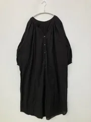 URBAN RESEARCH アーバンリサーチ シャツワンピース Free ブラック コットン 無地 長袖 ひざ丈