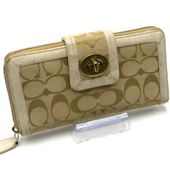 コーチ COACH シグネチャー 長財布 ラウンドファスナー お札入れ ゴールド金具 男女兼用 レザー