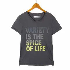 イーブス YEVS Tシャツ クルーネック グラデーション プリント コットン 半袖 S グレー 黄 イエローのサムネイル