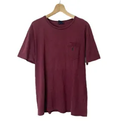 ポロ バイ ラルフローレン Polo by Ralph Lauren ロゴ刺繍 ポケットTシャツ 半袖 カットソー M ボルドー