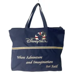 ディズニー Disney トートバッグ ハンドバッグ ロゴ 大容量 ネイビー