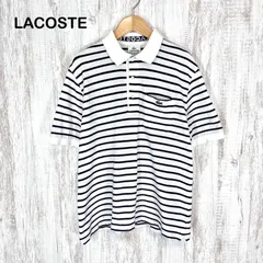 希少 LACOSTE ラコステ ラバー ワニ ロゴ 半袖 ポロシャツ LACOSTE ラコステ ポロシャツ 半袖 ブラック ワニロゴ メンズ｜Yahoo